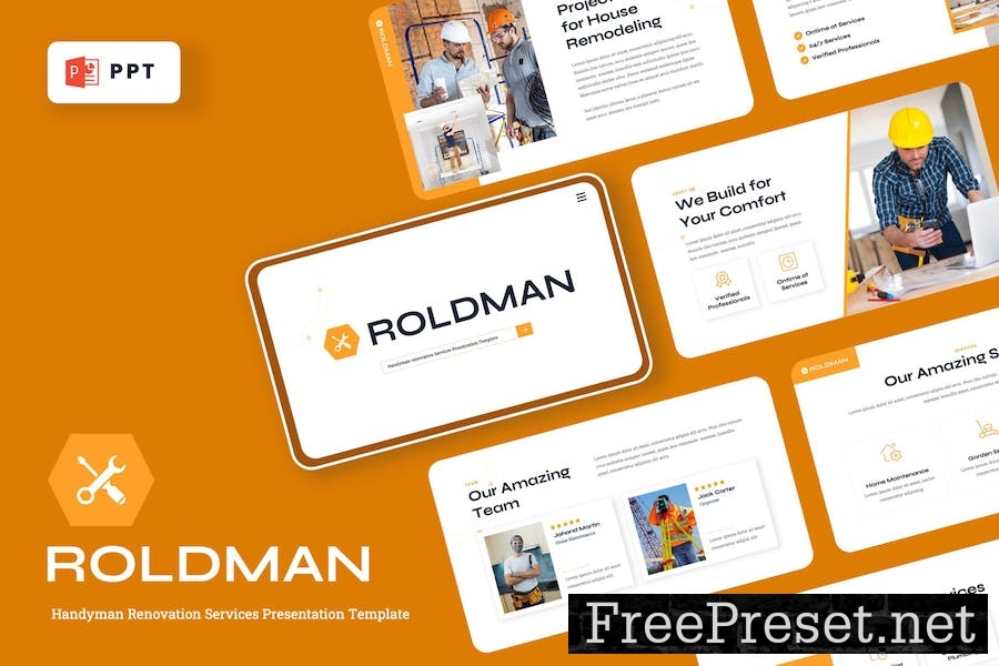 ROLDMAN - Handyman Renovation Powerpoint Template U87APNZ