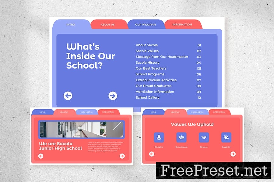 Sacola – blue fun bold school profile presentation YEVEP25