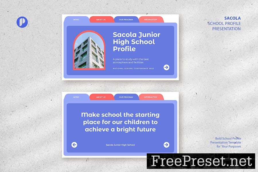 Sacola – blue fun bold school profile presentation YEVEP25