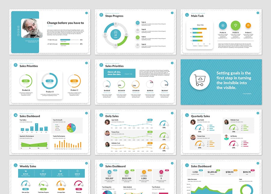 Sales Data PowerPoint Presentation Template 27ED9CC