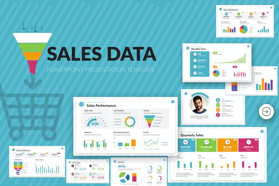 Sales Data PowerPoint Presentation Template 27ED9CC