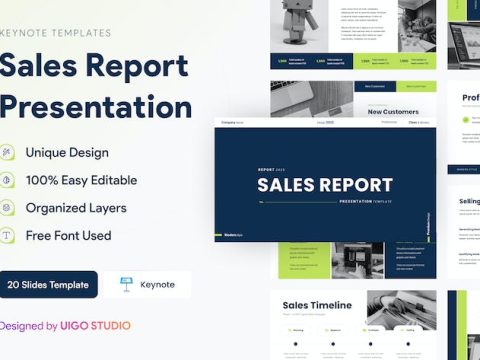 Sales Report Presentation Template Keynote ZTHX75D