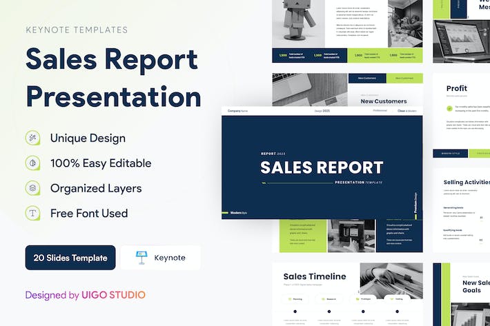 Sales Report Presentation Template Keynote ZTHX75D