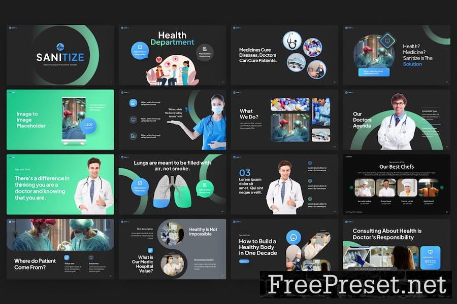 Sanitize Medical PowerPoint Template ART77MG