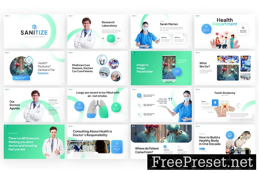 Sanitize Medical PowerPoint Template ART77MG