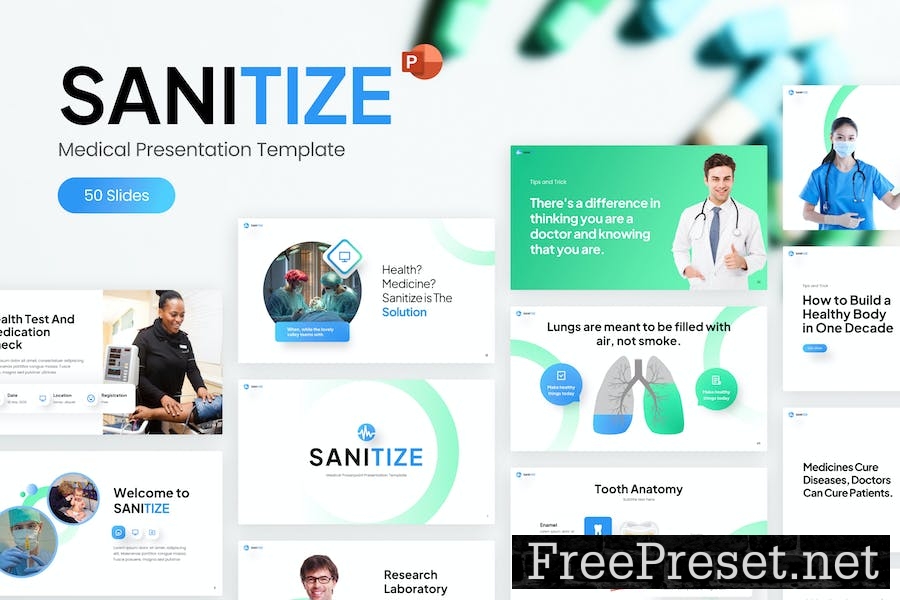 Sanitize Medical PowerPoint Template ART77MG