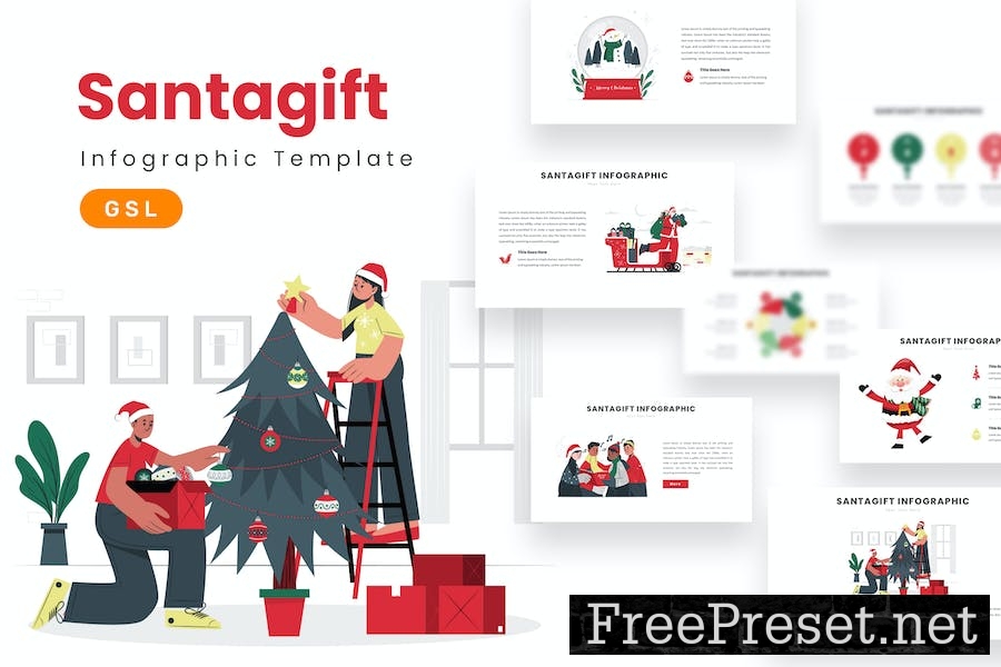 Santagift Infographic - Google Slides Template 27HDL3Q