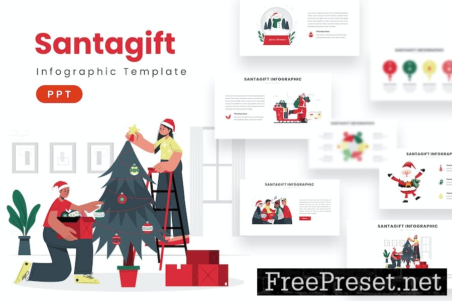 Santagift Infographic - Powerpoint Template KDKH87T