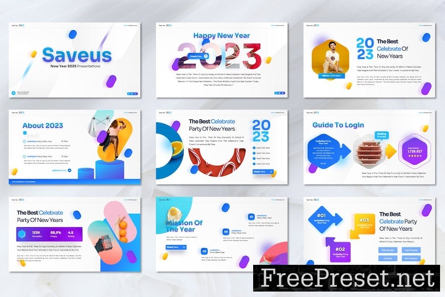 Saveus - New Years Powerpoint Template 6K37XR9