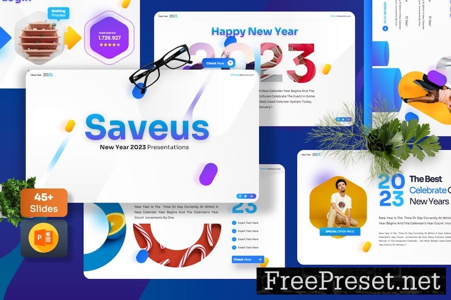 Saveus - New Years Powerpoint Template 6K37XR9