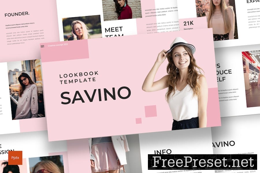 Savino - Lookbook Powerpoint Template QYH88KF