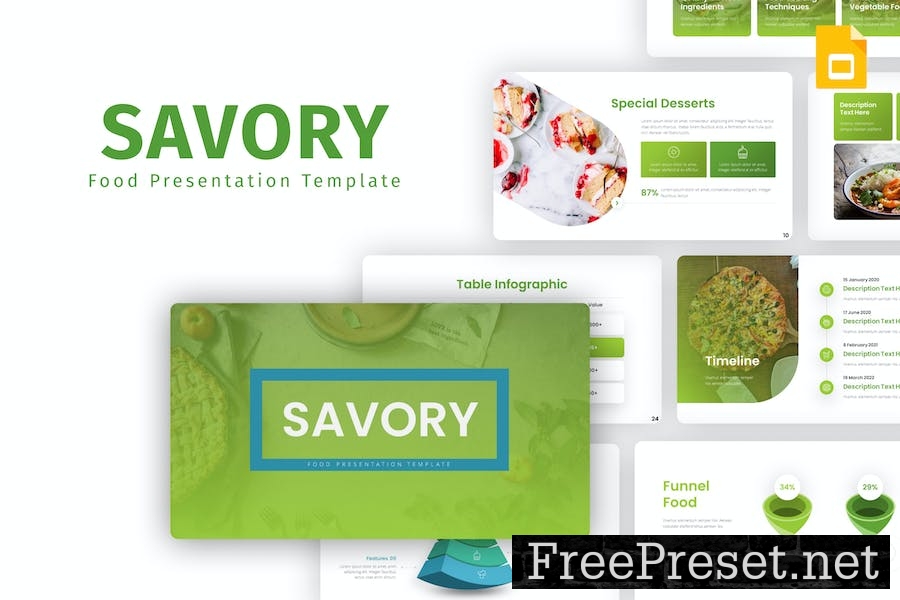 Savory Food Google Slides Template NW77H69