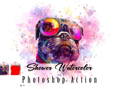 Shower Watercolor Photoshop Action 10959873