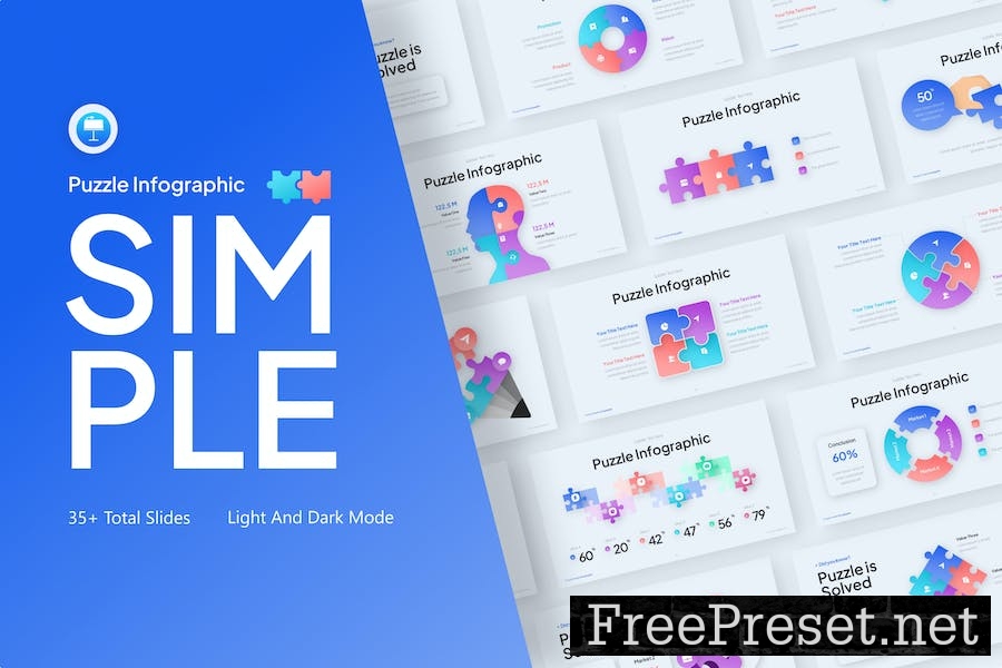 Simple Puzzle Creative Keynote Template C46A6SH