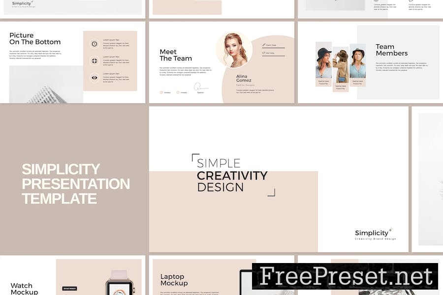 Simplicity Minimal Google Slides Template TCXZF83