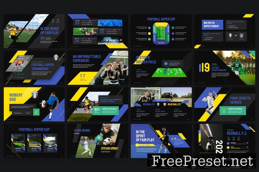 Soccer Sports Creative PowerPoint Template VQCCAGN