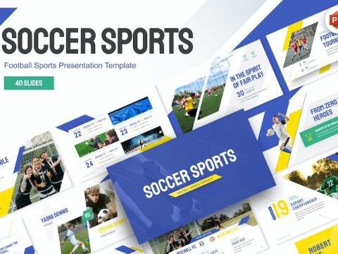 Soccer Sports Creative PowerPoint Template VQCCAGN