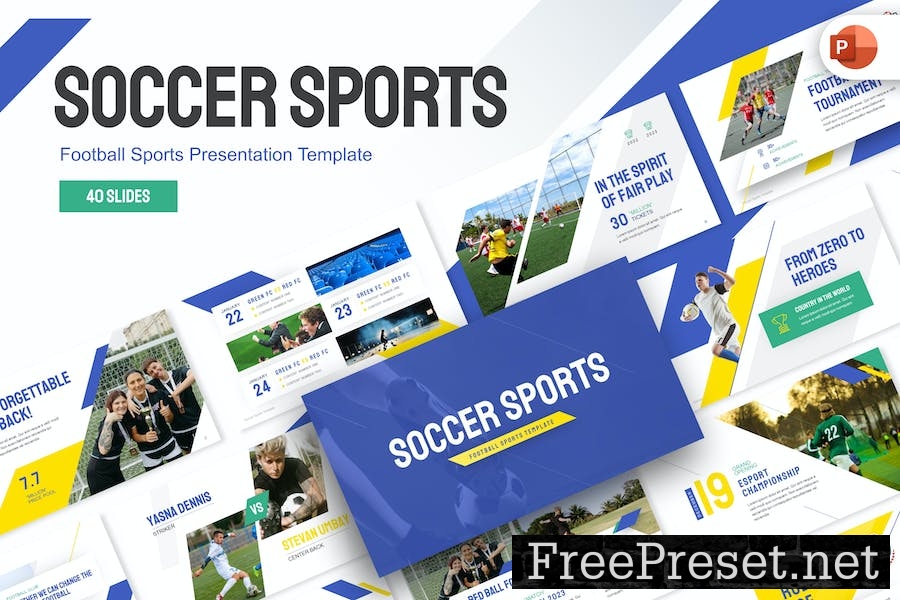 Soccer Sports Creative PowerPoint Template VQCCAGN