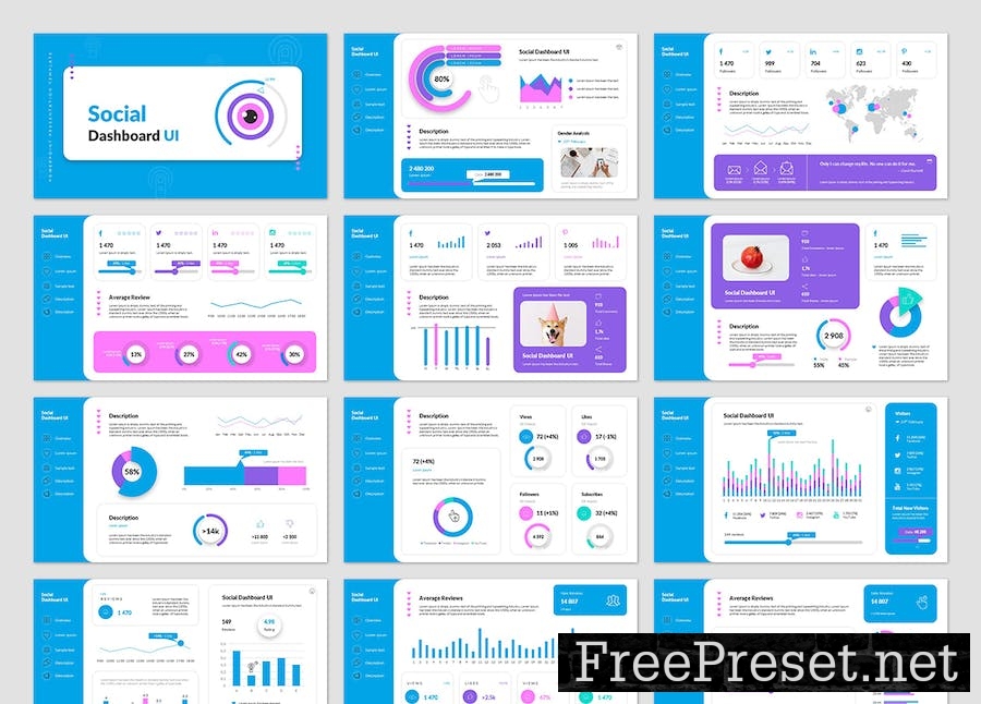 Social Dashboard UI PowerPoint Presentation 4WQXRJH