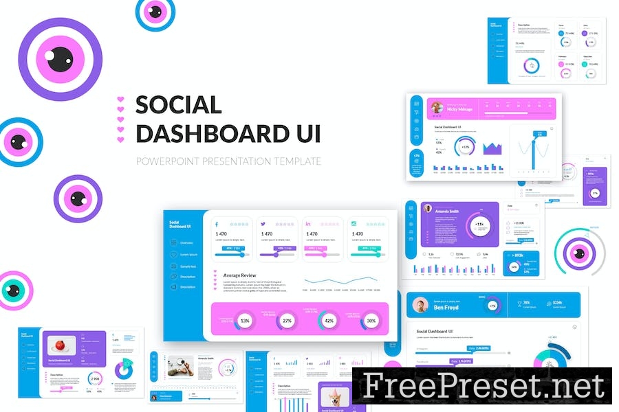 Social Dashboard UI PowerPoint Presentation 4WQXRJH