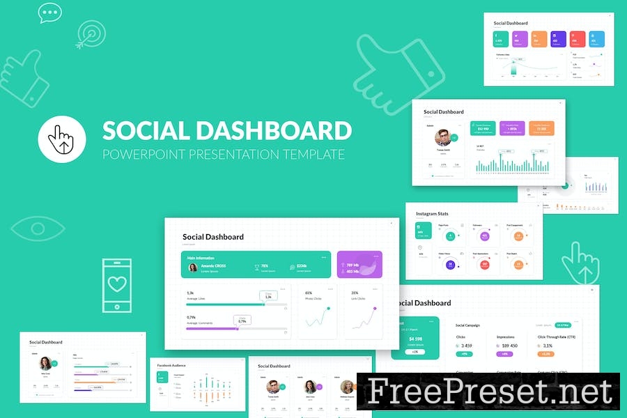 Social Media Dashboard PowerPoint Presentation