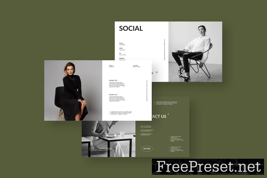 Social Media Kit Google Slide Template B48N9VZ