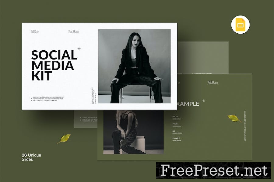 Social Media Kit Google Slide Template B48N9VZ