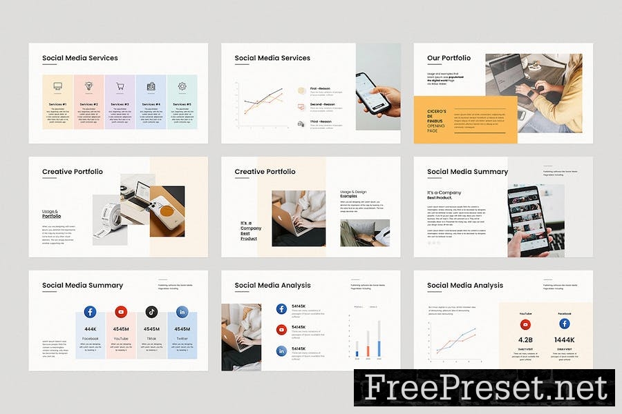 Social Media Strategy Presentation Template KEQRGKH