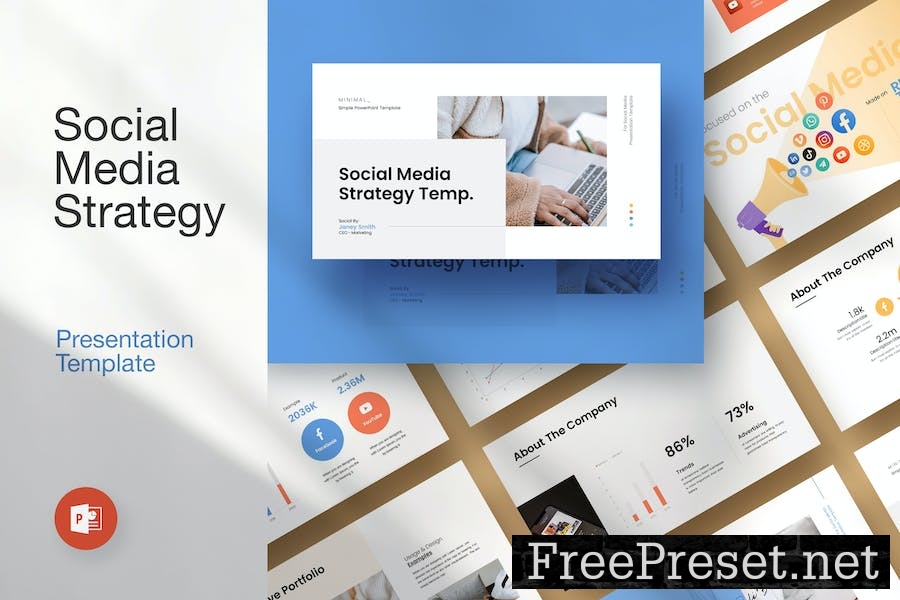 Social Media Strategy Presentation Template KEQRGKH