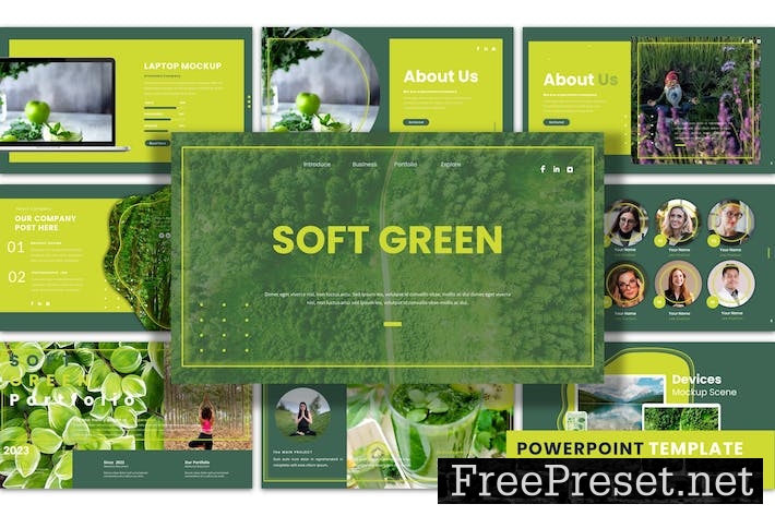 Soft Green - PowerPoint Presentation Template AQZGKSC