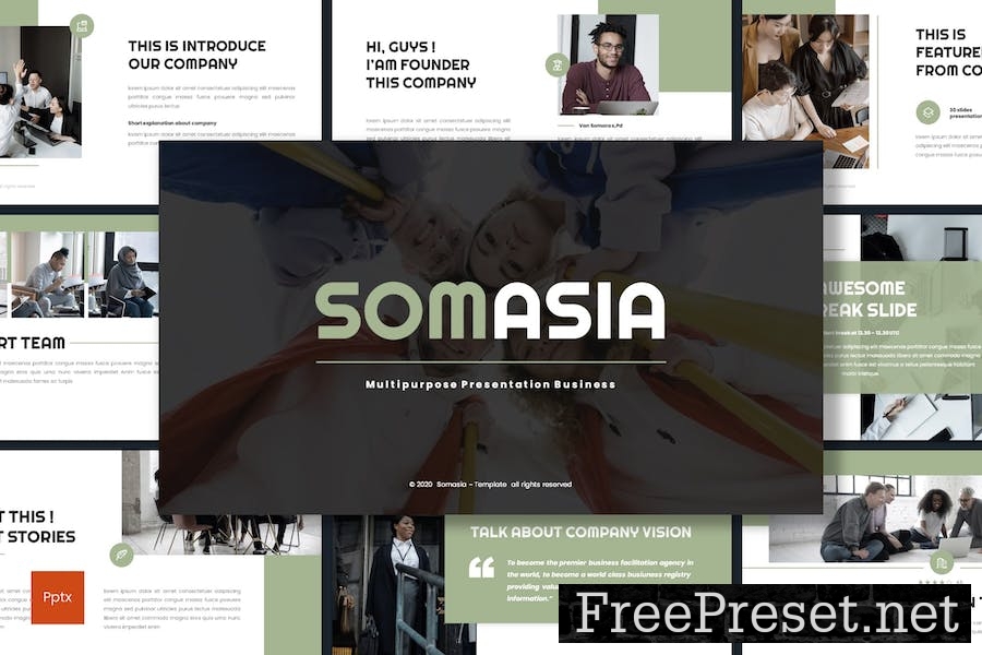 Somasia - Business Powerpoint Template GHL63YB