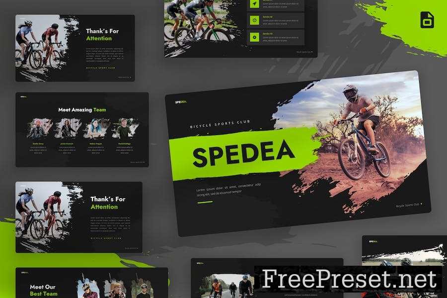 Spedea - Bicycle Sports Club GoogleSlides Template CPMHSU9