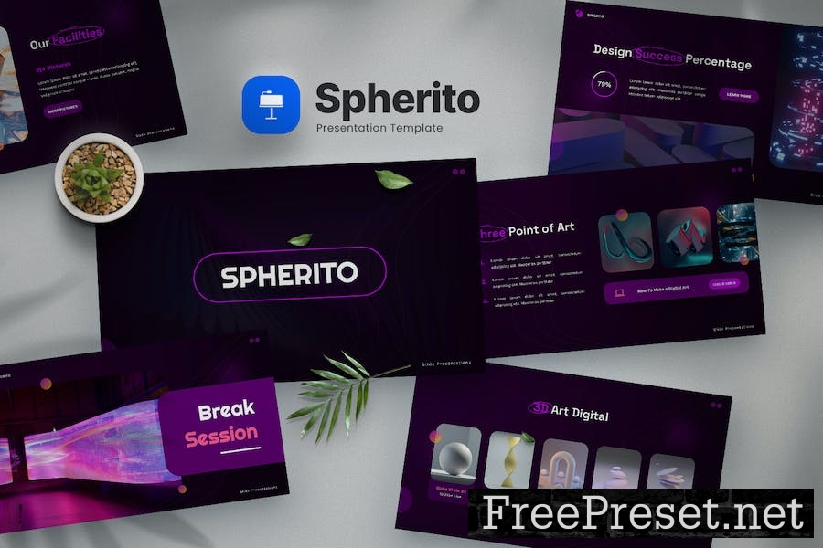 Spherito - NFT Creative Art Keynote Template WZL3EFD