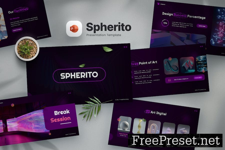 Spherito - NFT Creative Art Powerpoint Template EDBUZKS