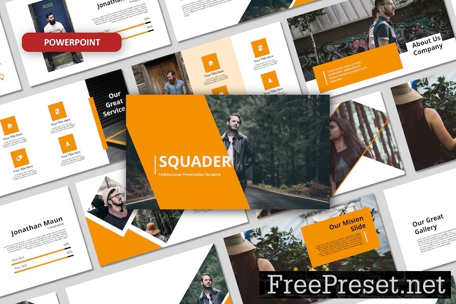 Squader Powerpoint Template ABY85QK