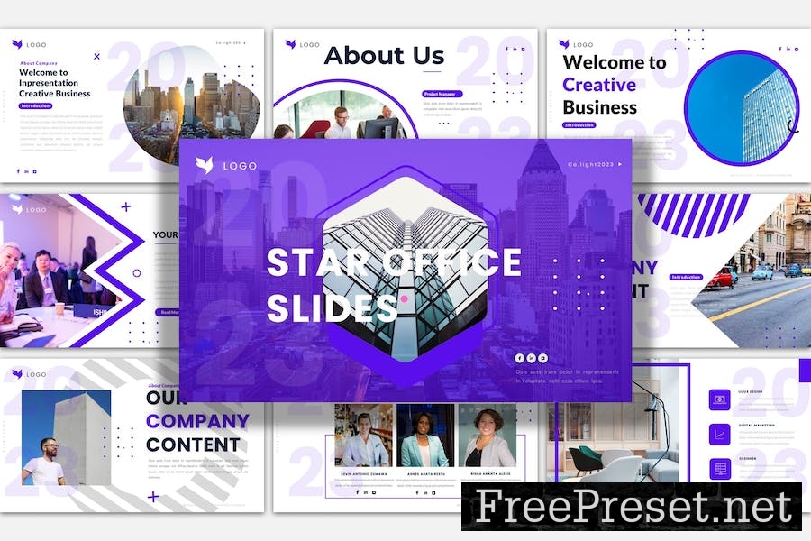 Star Office Google Slides Presentation Template 6FP9WTD