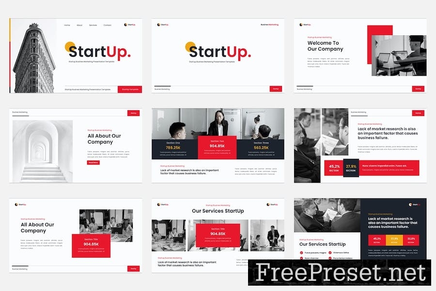 StartUp Business Marketing Google Slides Template MRK2F6C