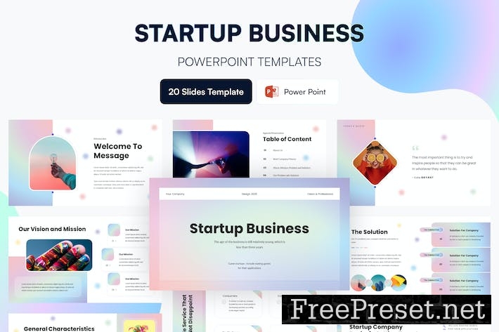 Startup Business Presentation Template Powerpoint UQTMH53