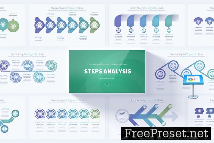 Steps Analysis - Keynote Infographics Slides LLW48AU