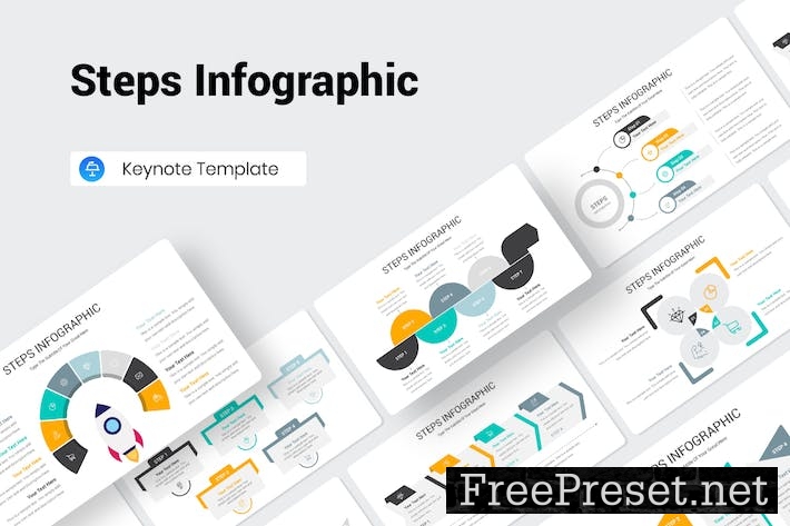 Steps Infographic Keynote Presentation Template MJ4LN69