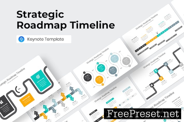 Strategic Roadmap Timeline Keynote Template RKJZ9GD