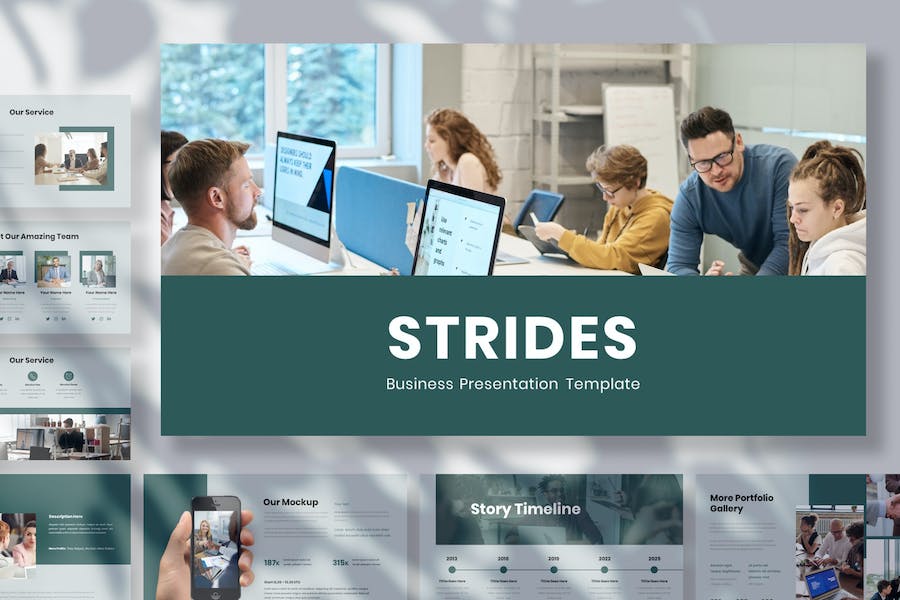 Strides - Business Presentation Google Slide Templ 8VDH5ZE