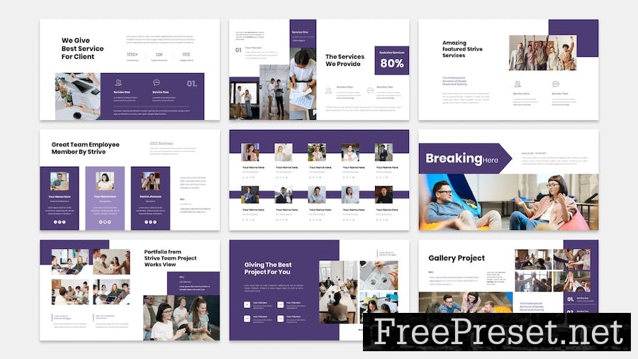 Strive - Business Presentation PowerPoint Template GJ52D2W