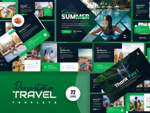 Summer Travel PowerPoint Presentation Template HCWFWBW