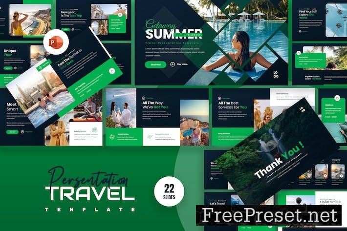 Summer Travel PowerPoint Presentation Template HCWFWBW