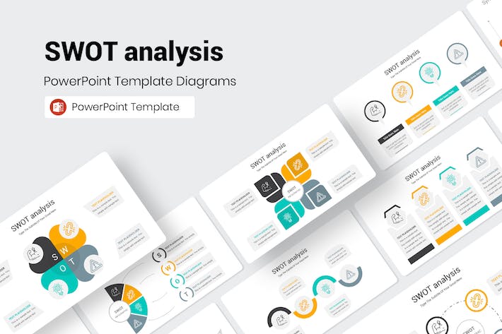 SWOT Diagrams PowerPoint Template 96MPMGZ