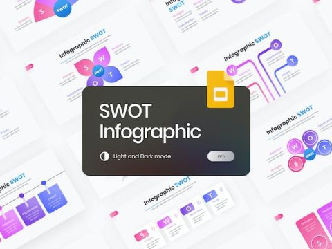 SWOT Infographic Gradient Google Slides GZBKLYD