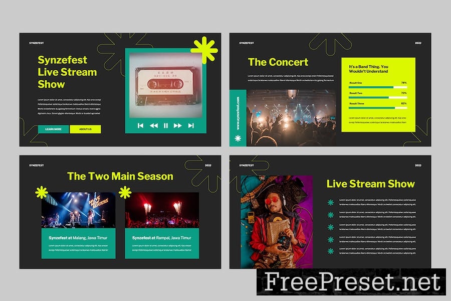 SYNZEFEST - Music Festival Powerpoint Template AHXBJ86