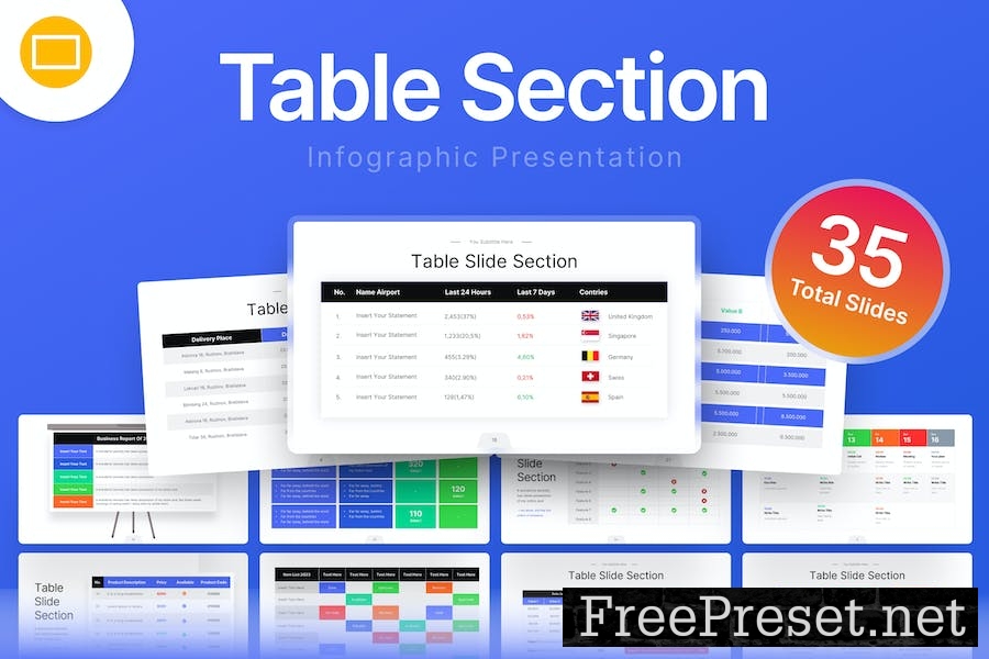 Table Section Infographic Google Slides Template P4Q3FM9