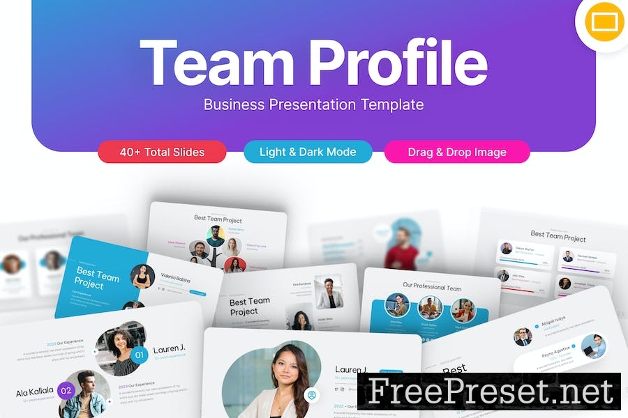 Team Profile Professional Google Slides Template JHFHVUZ